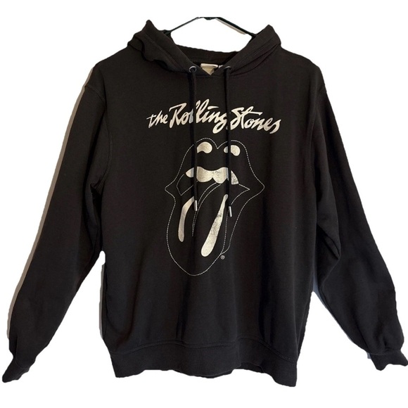 H&M Tops - H&M Rolling Stones Gray Hooded Pullover Women’s Small Hoodie 1989 Tour